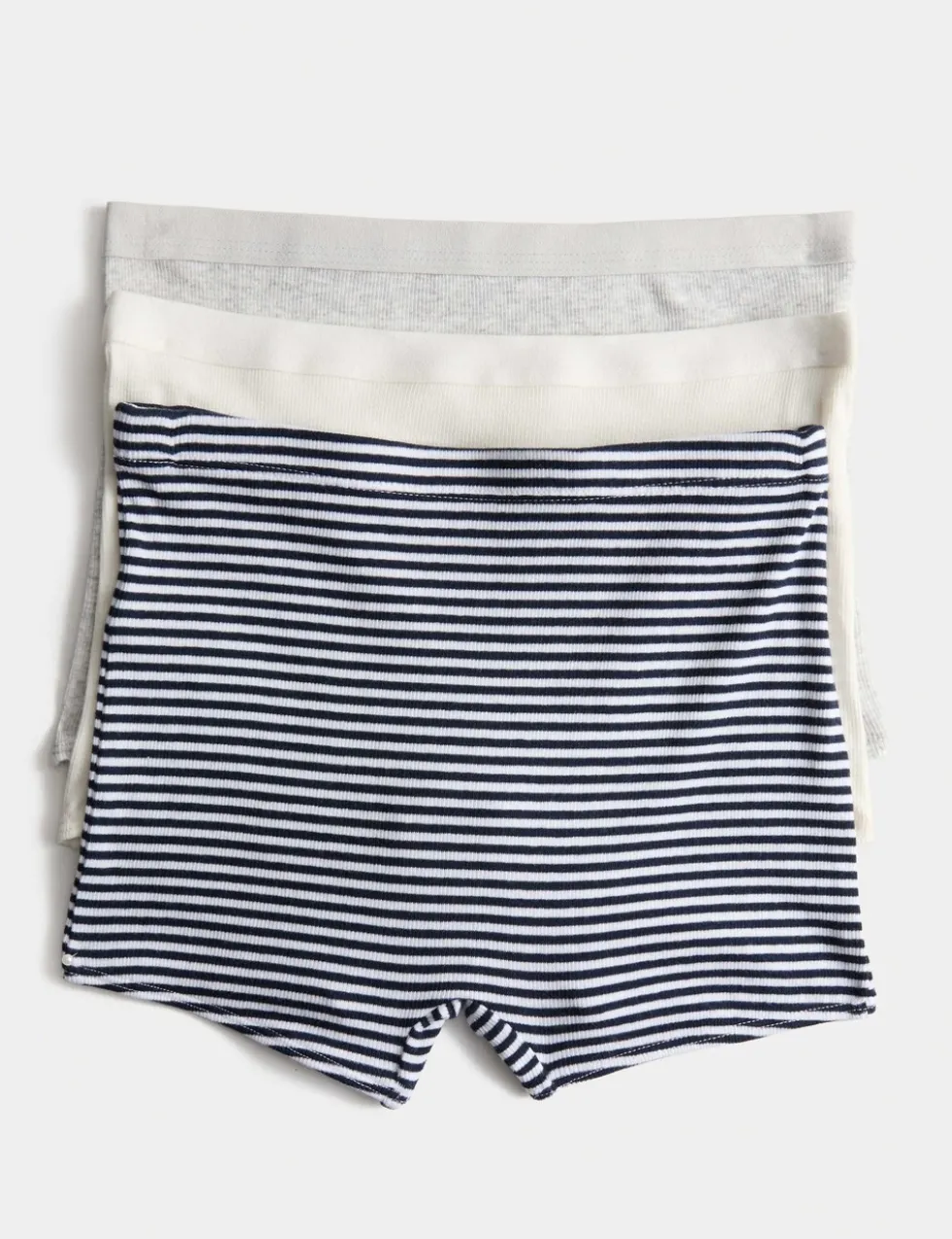 3 Pack Cotton with Stretch Striped Ribbed Boxers (6-16 Yrs)