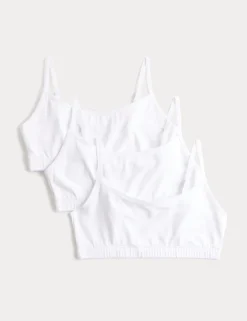 3 Pack Cotton with Stretch Crop Tops (6-16 Yrs)