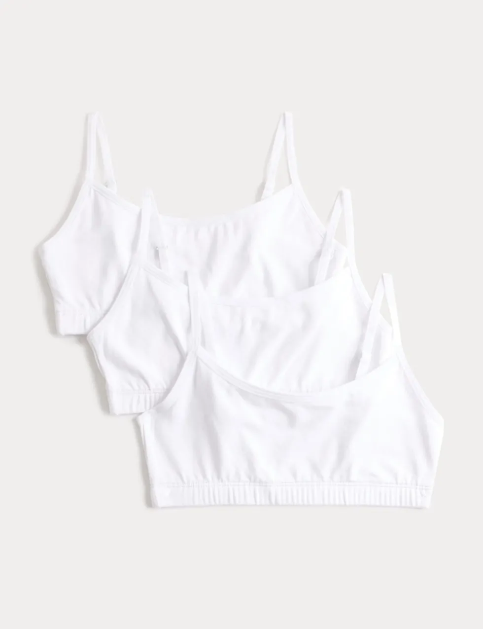 3 Pack Cotton with Stretch Crop Tops (6-16 Yrs)