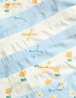7 Pack Cotton with Stretch Floral Knickers (18 Mths-12 Yrs)