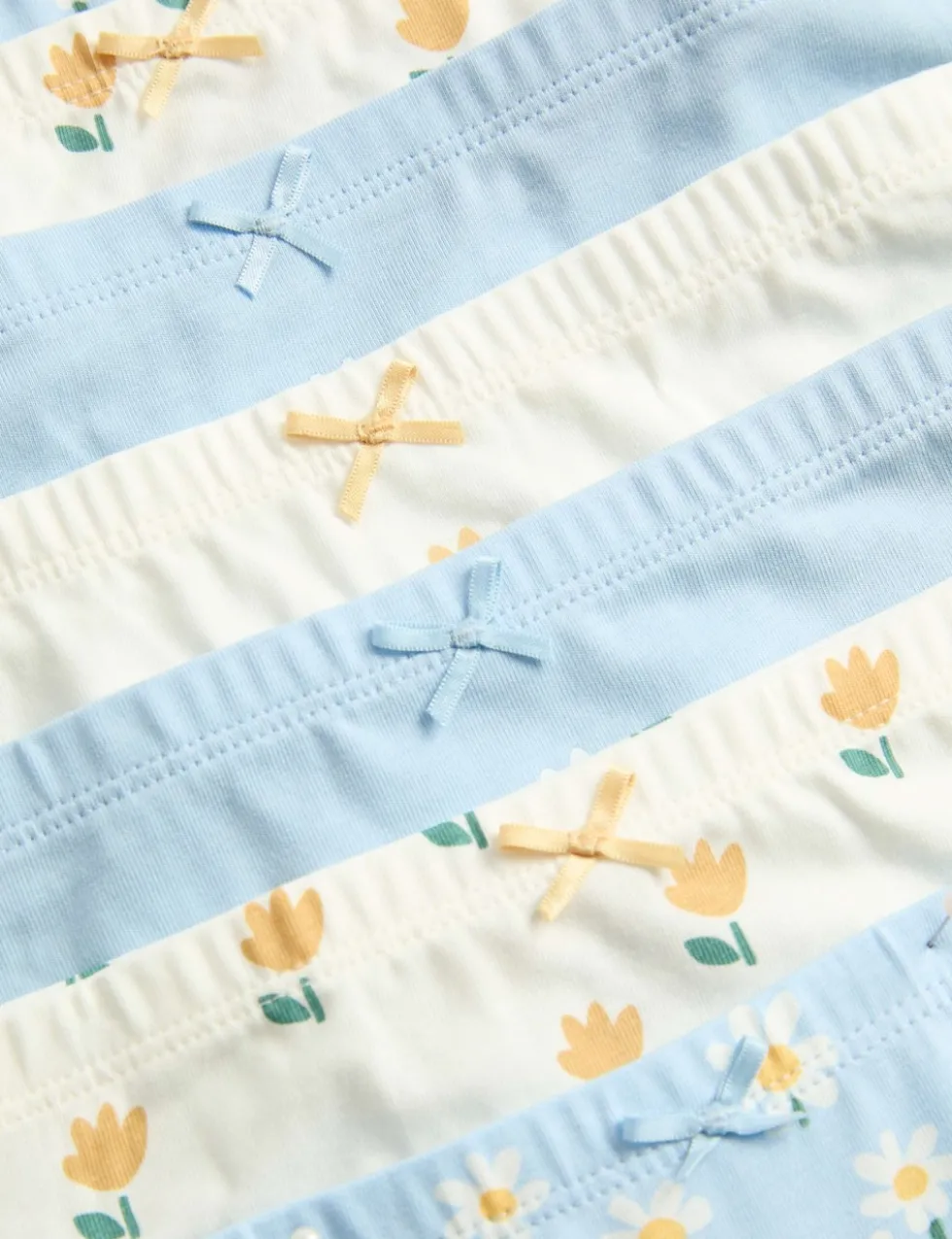 7 Pack Cotton with Stretch Floral Knickers (18 Mths-12 Yrs)