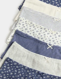 7 Pack Cotton with Stretch Floral Stripe Pointelle Shorts (5-16 Yrs)