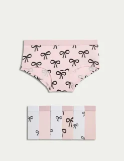 7 Pack Cotton with Stretch Bow Shorts (5-16 Yrs)