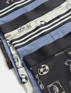 5 Pack Cotton with Stretch Football Trunks (5-16 Yrs)