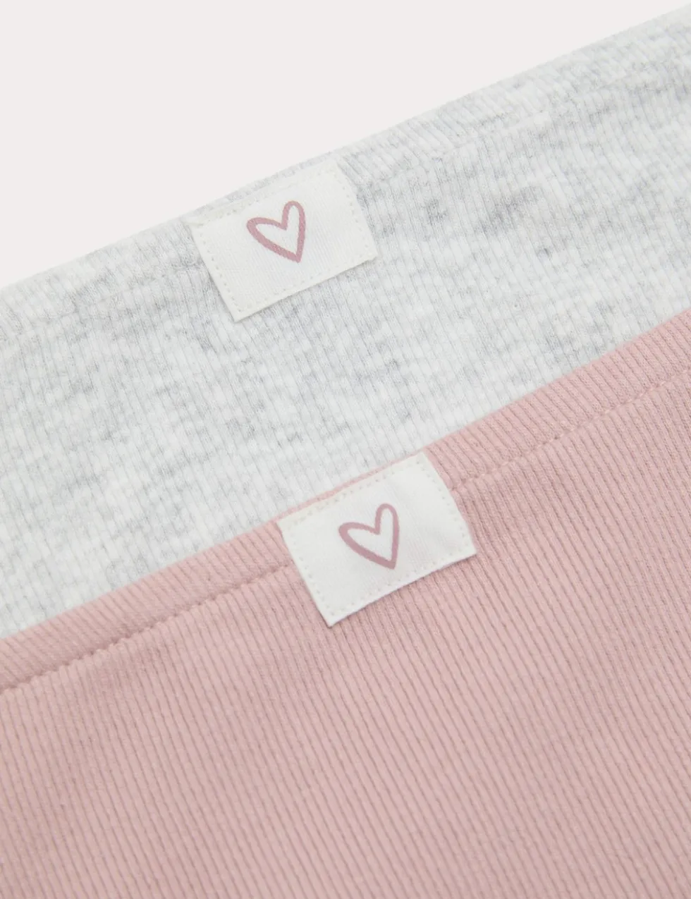 2 Pack Cotton with Stretch Heart Knickers (7-16 Yrs)