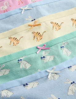 7 Pack Cotton with Stretch Animal Print Knickers (18 Mths - 8 Yrs)