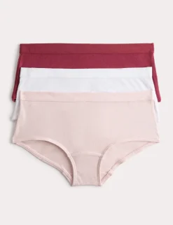 3 Pack Cotton with Stretch Ribbed Shorts (6-16 Yrs)