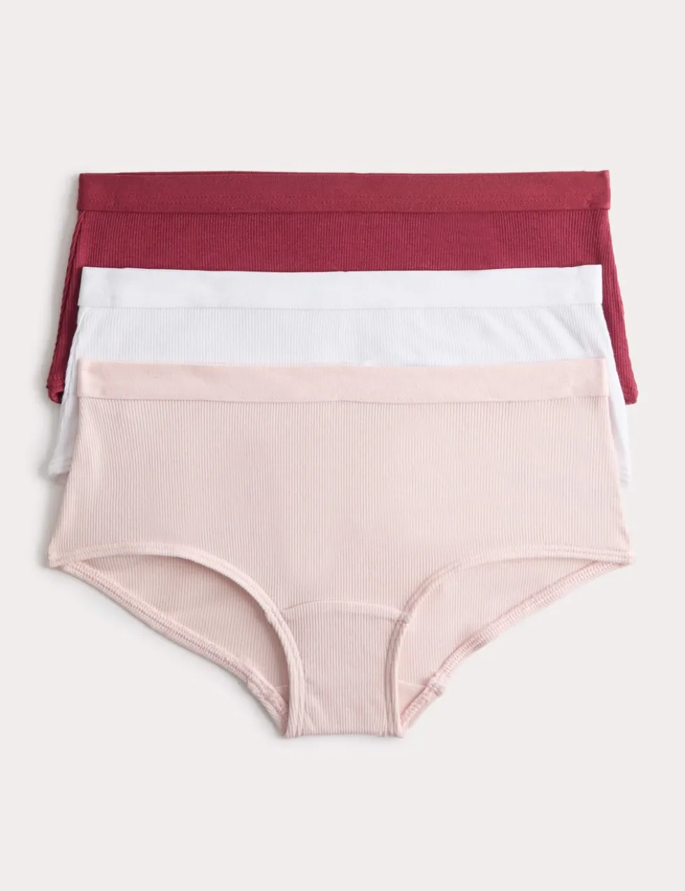 3 Pack Cotton with Stretch Ribbed Shorts (6-16 Yrs)
