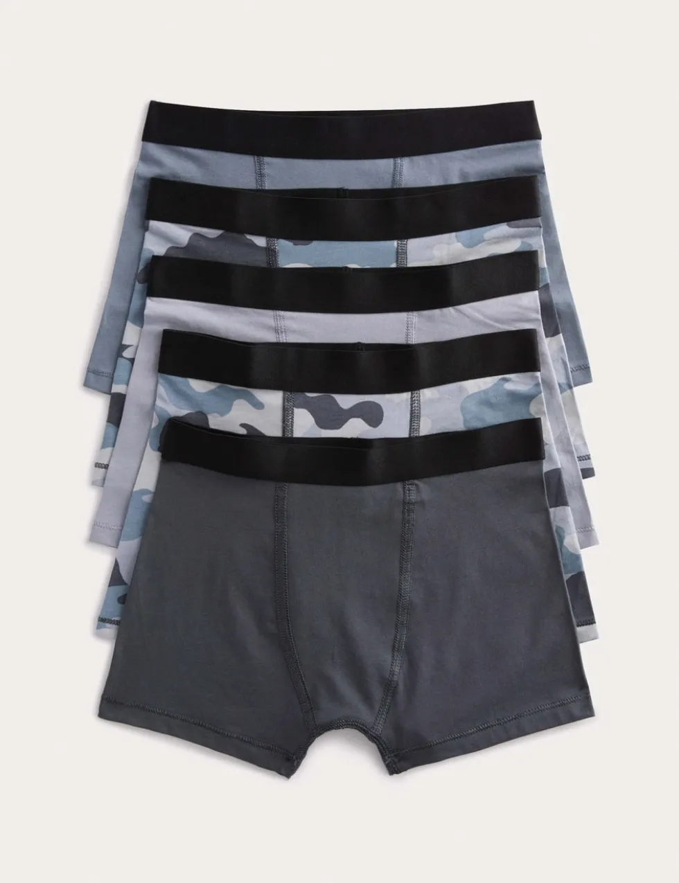 5 Pack Cotton with Stretch Camo Mix Trunks (5-16 Yrs)