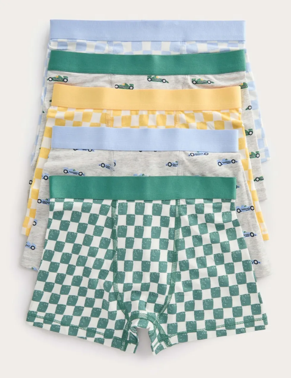 5 Pack Cotton with Stretch Checkerboard Mix Trunks (18 Mths-10 Yrs)