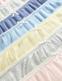 7 Pack Cotton with Stretch Pointelle Knickers (18 Mths-14 Yrs)