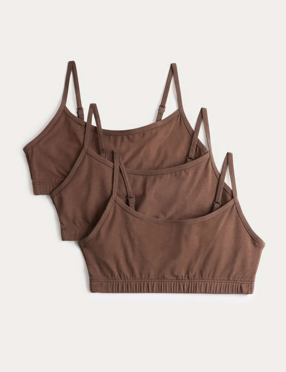 3 Pack Cotton with Stretch Crop Tops (6-16 Yrs)
