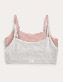 2 Pack Cotton with Stretch Woven Crop Tops (7-16 Yrs)