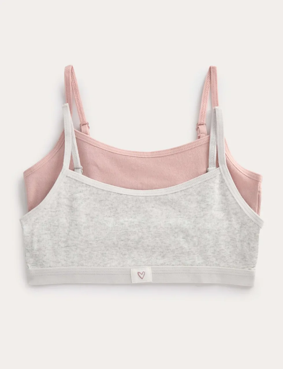 2 Pack Cotton with Stretch Woven Crop Tops (7-16 Yrs)
