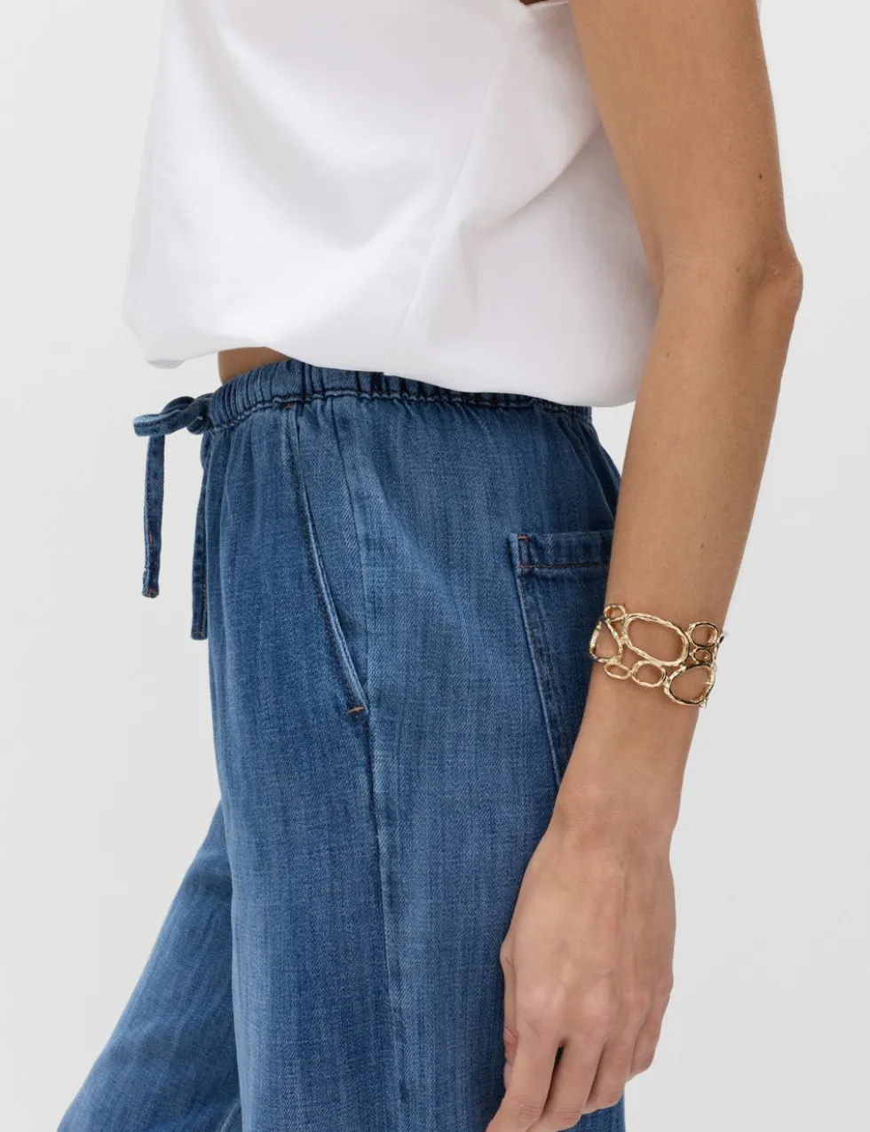 2 Pack Denim Pull On Wide Leg Jeans