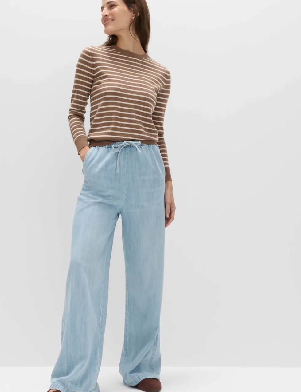 2 Pack Denim Pull On Wide Leg Jeans