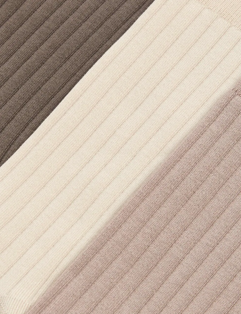 3 Pack Egyptian Cotton Rich Ribbed Socks