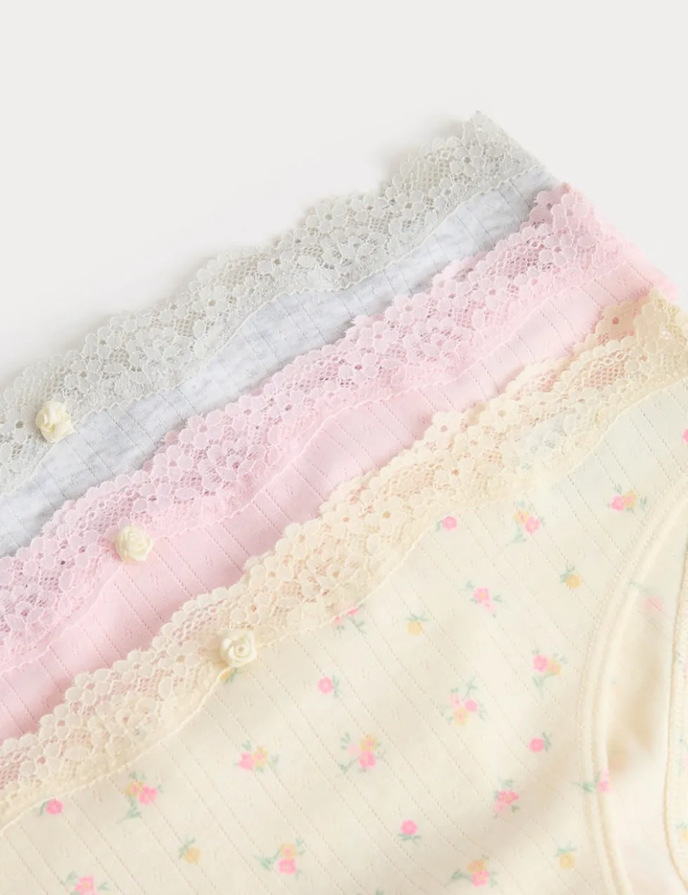3 Pack Floral Pointelle Brazilian Knickers