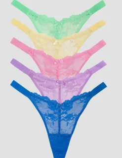 5 Pack Fran Lace Thongs