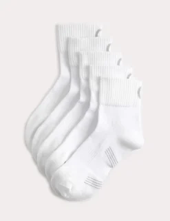 5 Pack Freshfeet Cushioned Cotton Rich Quarter Liner Sport Socks
