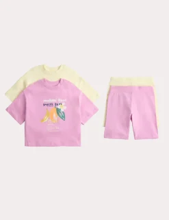 2 Pack Fruit Graphic Cotton Rich Outfits (2-8 Yrs)