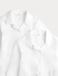 2 Pack Girls' Cotton Blend School Blouses (2-18 Yrs)