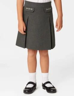 2 Pack Girls' Embroidered School Skirts (2-18 Yrs)