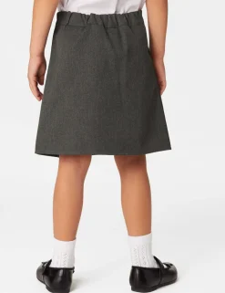 2 Pack Girls' Embroidered School Skirts (2-18 Yrs)