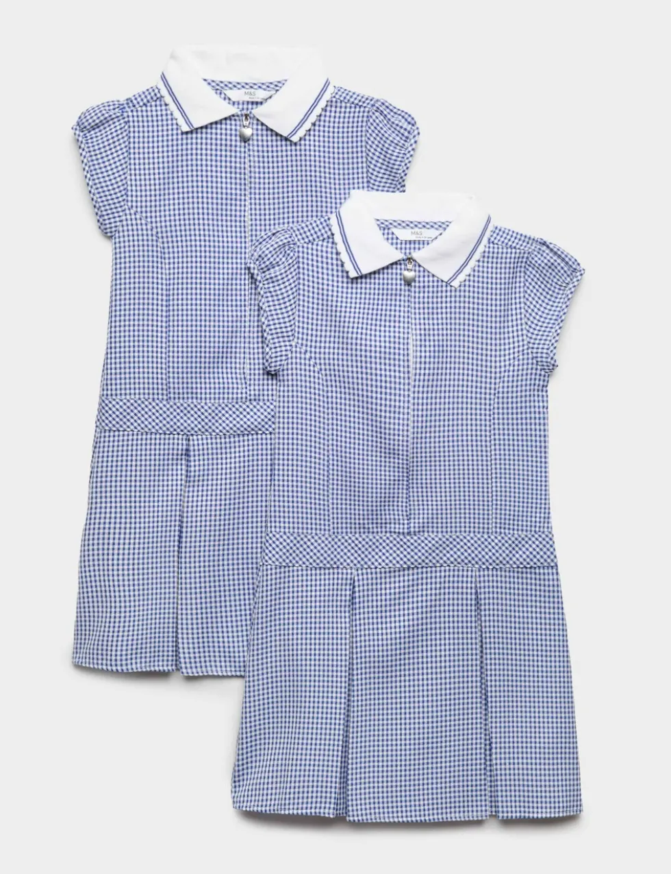 2 Pack Girls' Gingham School Dress (2-14 Yrs)