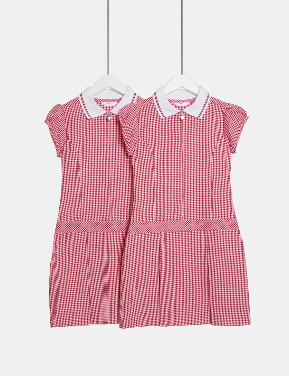 2 Pack Girls' Gingham School Dress (2-14 Yrs)