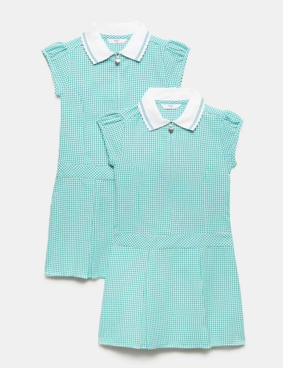 2 Pack Girls' Gingham School Dress (2-14 Yrs)