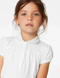 2 Pack Girls' Jersey School Polo Shirts (2-18 Yrs)
