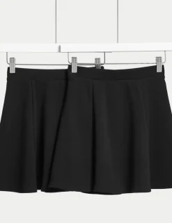 2 Pack Girls' Jersey Skater School Skirts (2-18 Yrs)