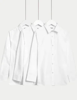 3 Pack Girls' Longer Length Easy Iron School Shirts (4-18 Yrs)