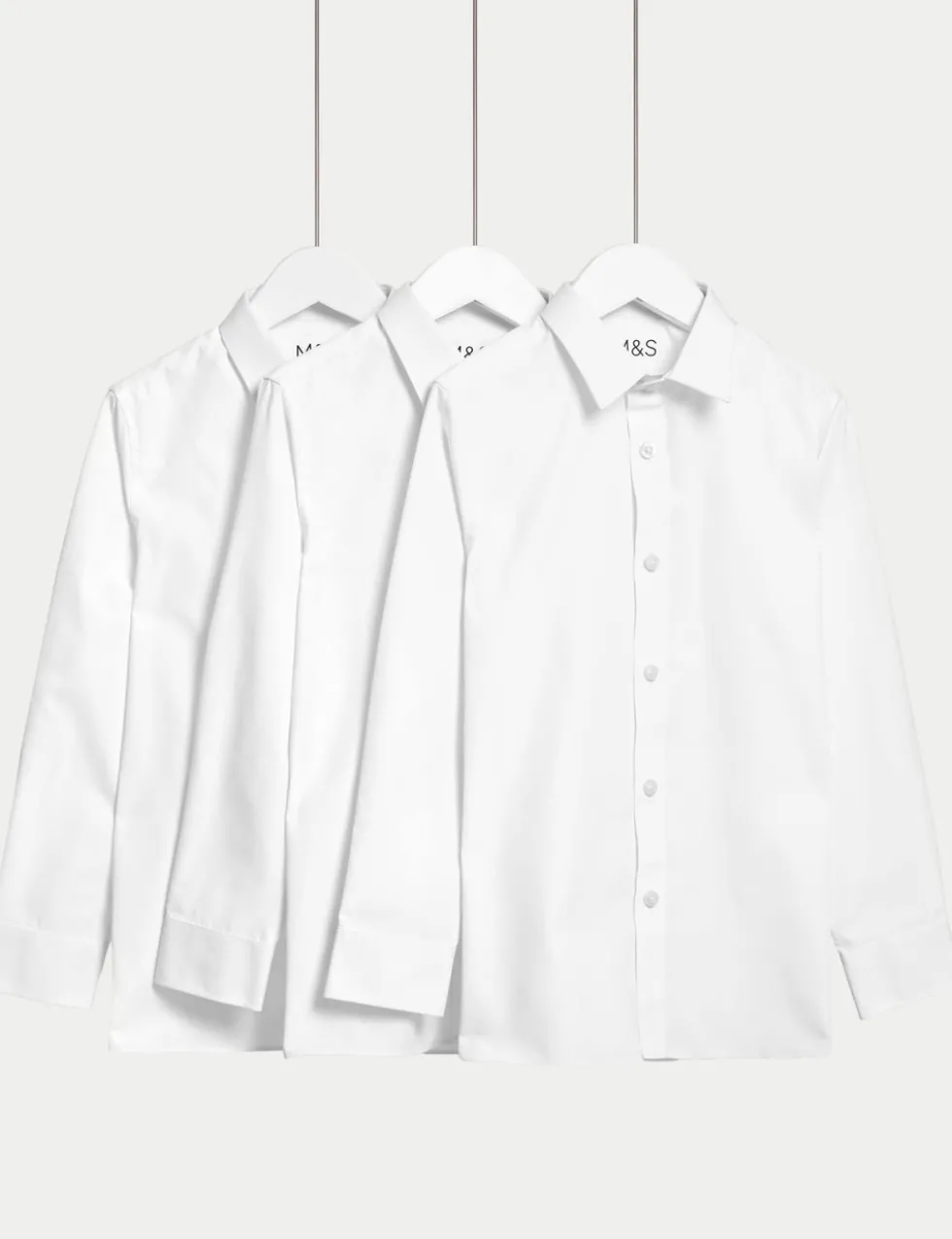 3 Pack Girls' Longer Length Easy Iron School Shirts (4-18 Yrs)