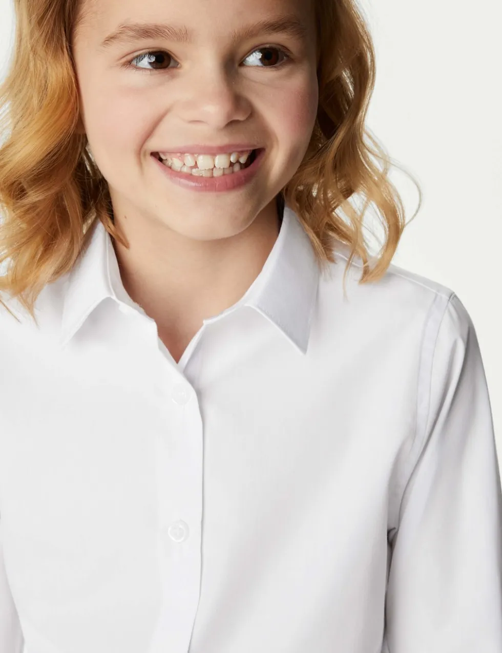 3 Pack Girls' Longer Length Easy Iron School Shirts (4-18 Yrs)