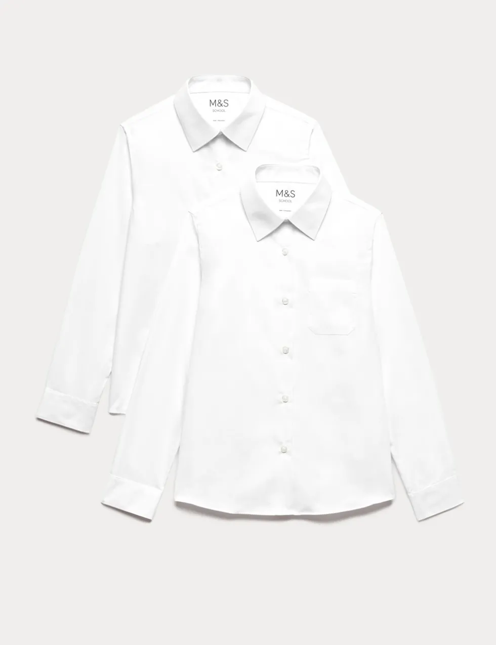 2 Pack Girls' Non-Iron School Shirts (2-18 Yrs)