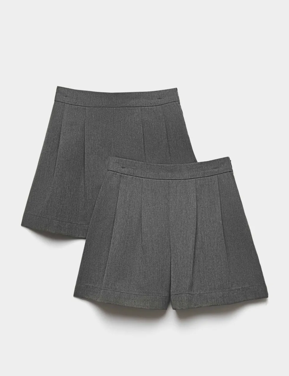 2 Pack Girls' Pleat Front Shorts (4-14 Yrs)