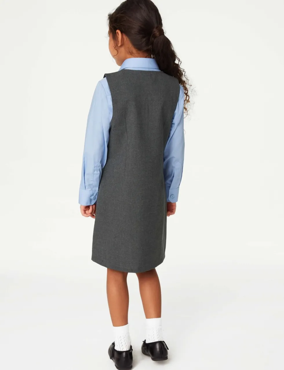 2 Pack Girls’ Pleated School Pinafores (2-12 Yrs)