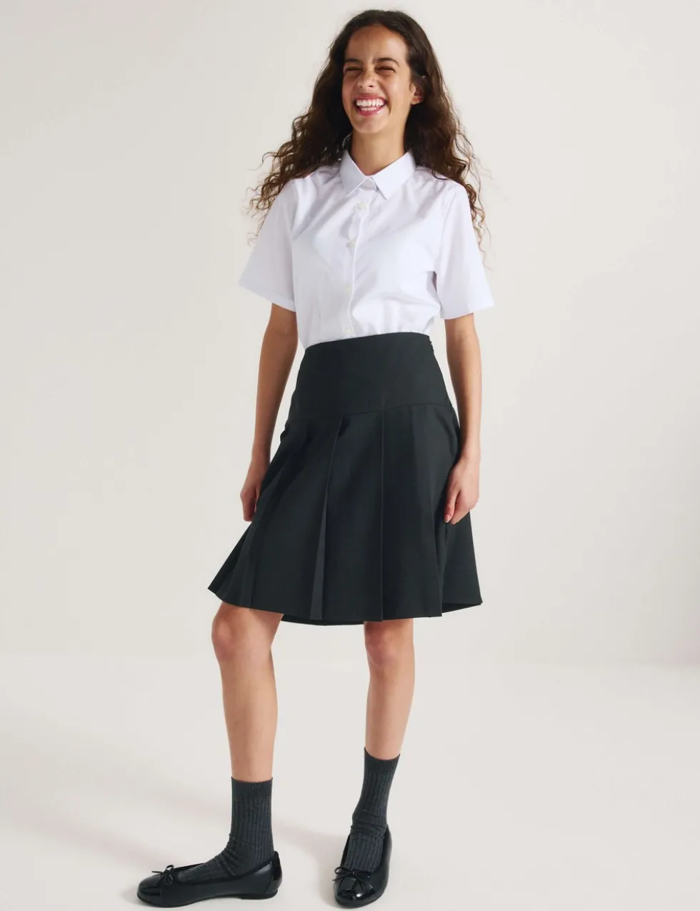 2 Pack Girls' Pleated School Skirts (2-18 Yrs)