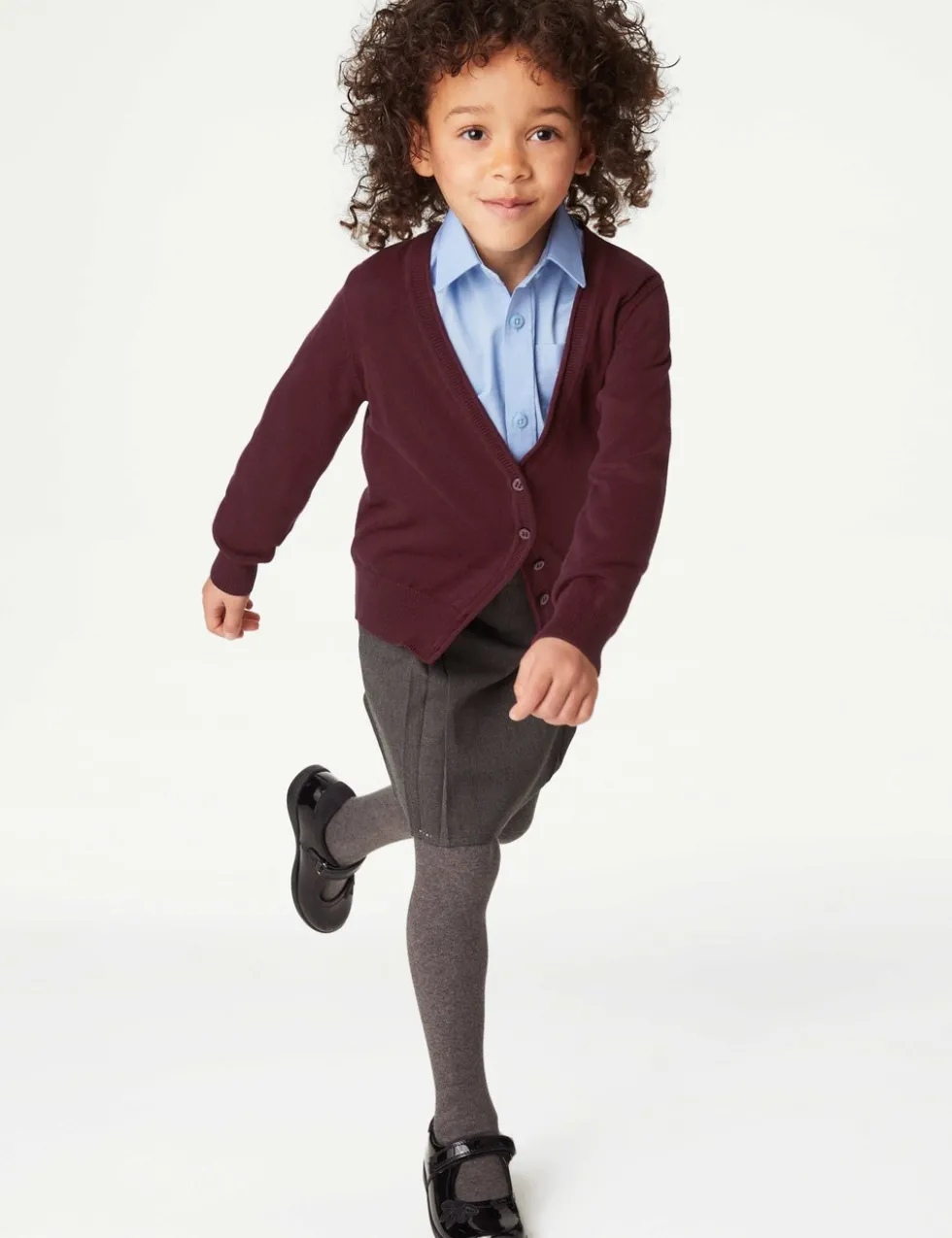 2 Pack Girls' Pure Cotton School Cardigan (3-18 Yrs)