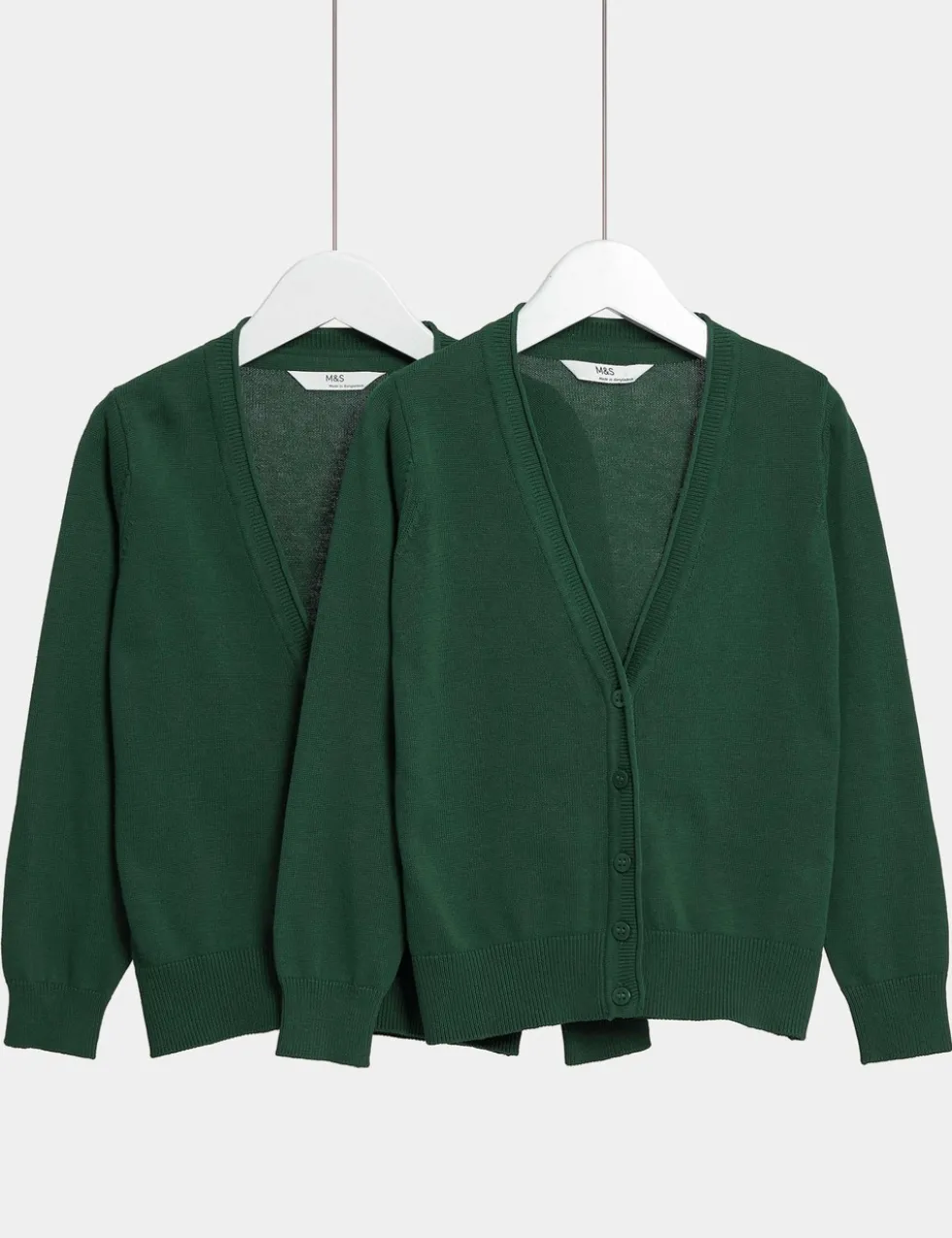 2 Pack Girls' Pure Cotton School Cardigan (3-18 Yrs)