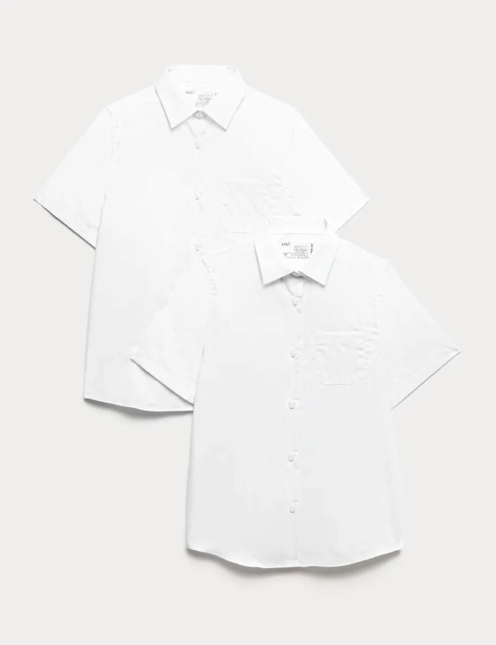 2 Pack Girls’ Regular Fit Cotton School Shirts (2-18 Yrs)