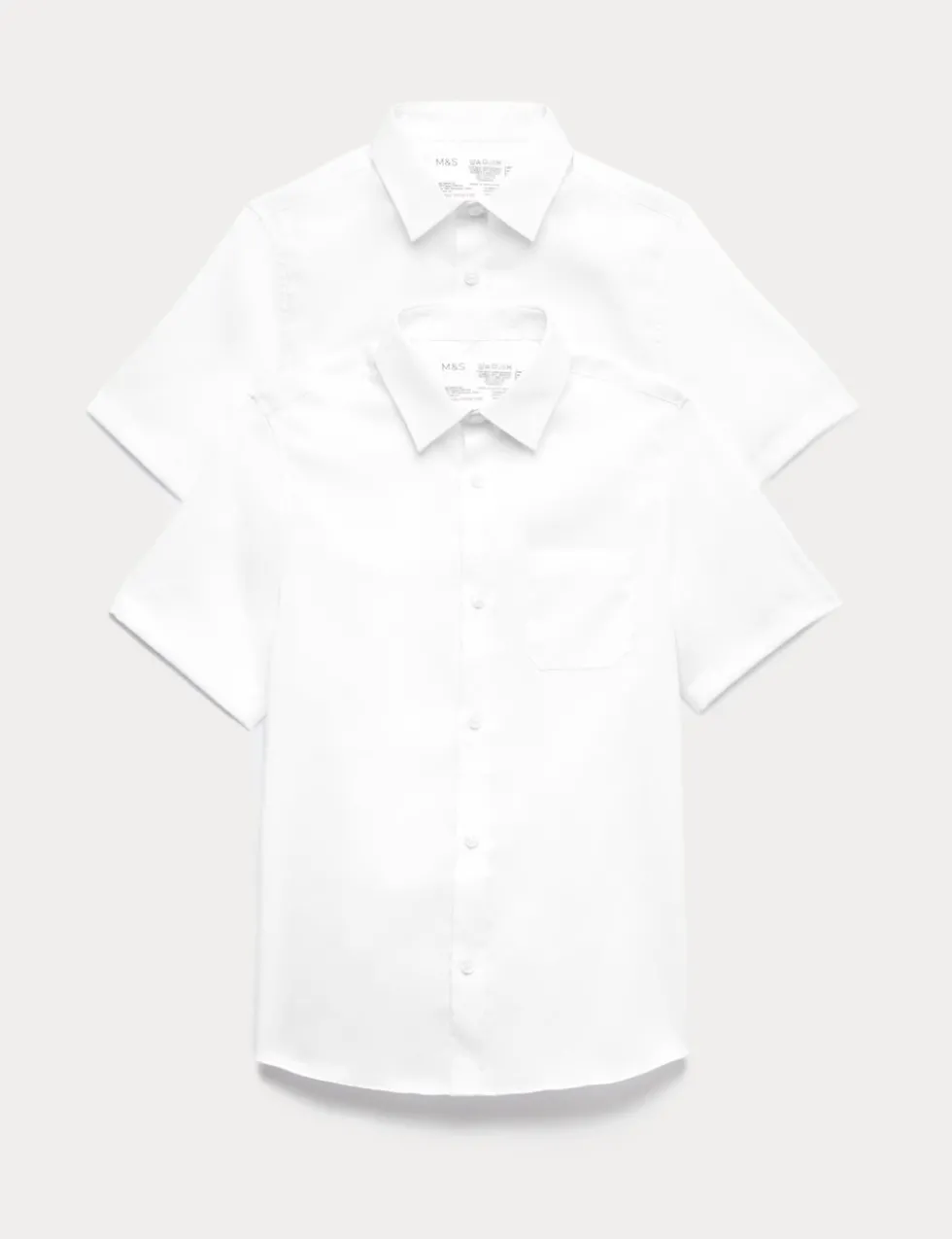 2 Pack Girls' Regular Fit Cotton School Shirts (2-18 Yrs)