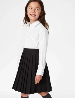 5 Pack Girls' Regular Fit Easy to Iron Shirts (2-18 Yrs)