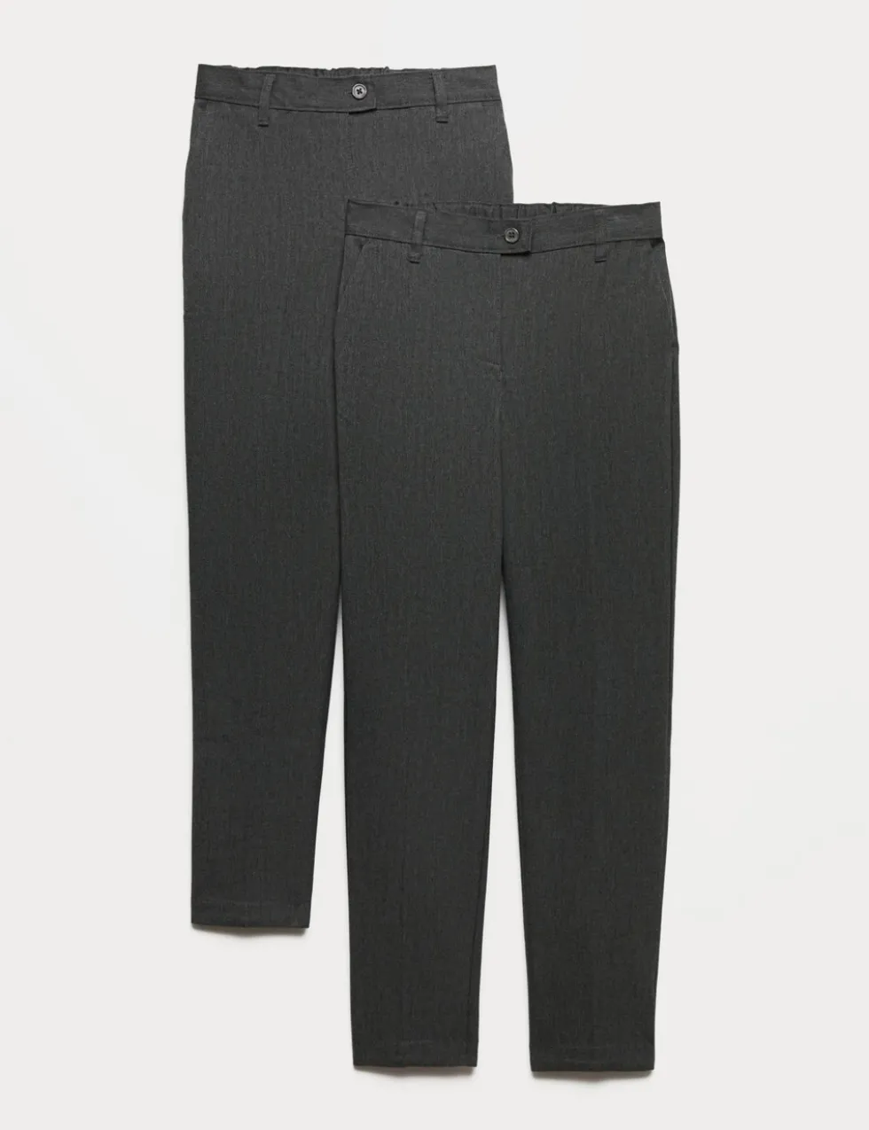 2 Pack Girls' Regular Leg Slim Waist School Trousers