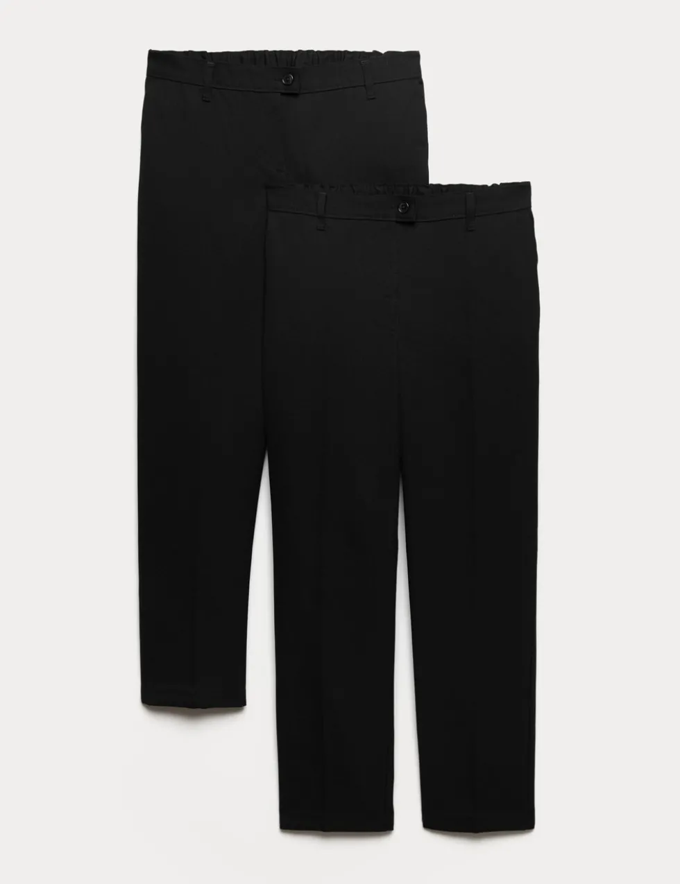 2 Pack Girls' Regular Leg Slim Waist School Trousers