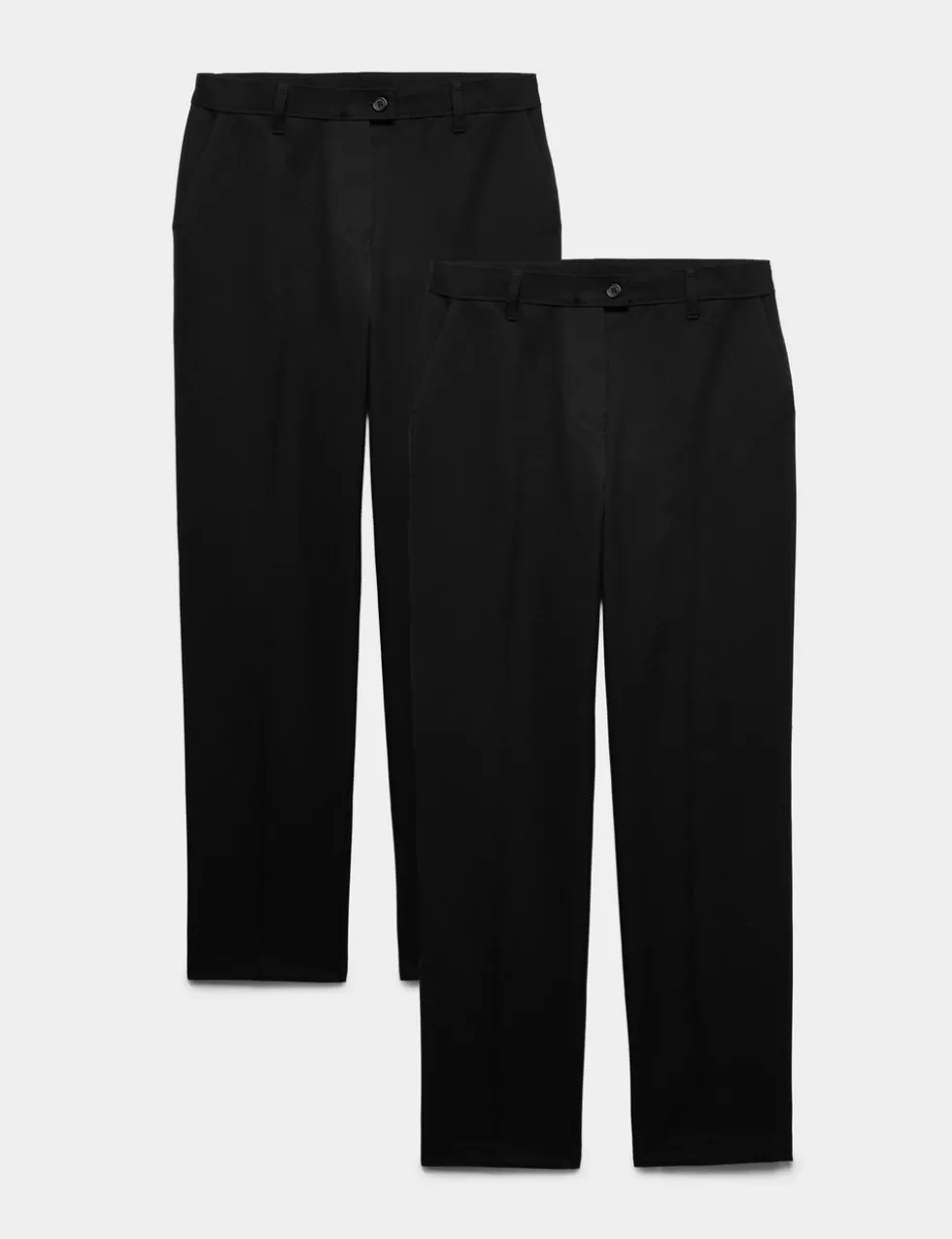 2 Pack Girls Regular Leg Trousers (2-18 Yrs)