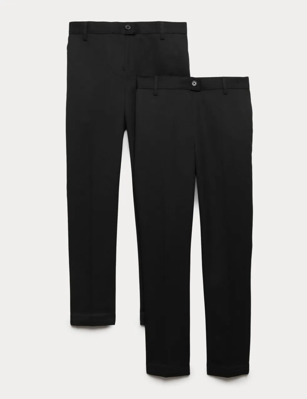 2 Pack Girls' Skinny Leg School Trousers (2-18 Yrs)