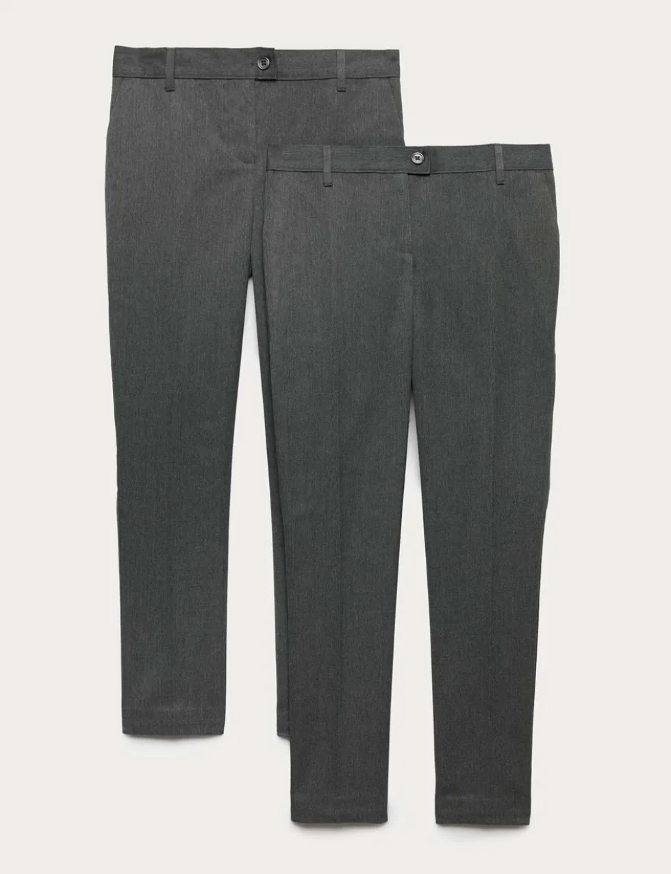2 Pack Girls' Skinny Leg School Trousers (2-18 Yrs)